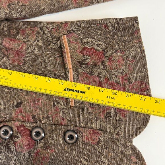 Conrad C Collection Y2K Cottagecore Floral Tapestry Blazer Velvet Ribbon Trim 10 - Picture 9 of 9